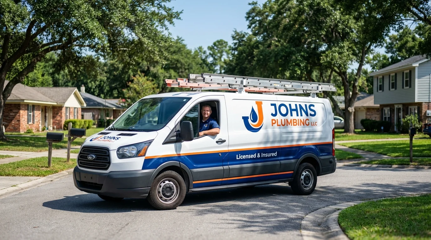 Johns Plumbing LLC service van in Washington, GA