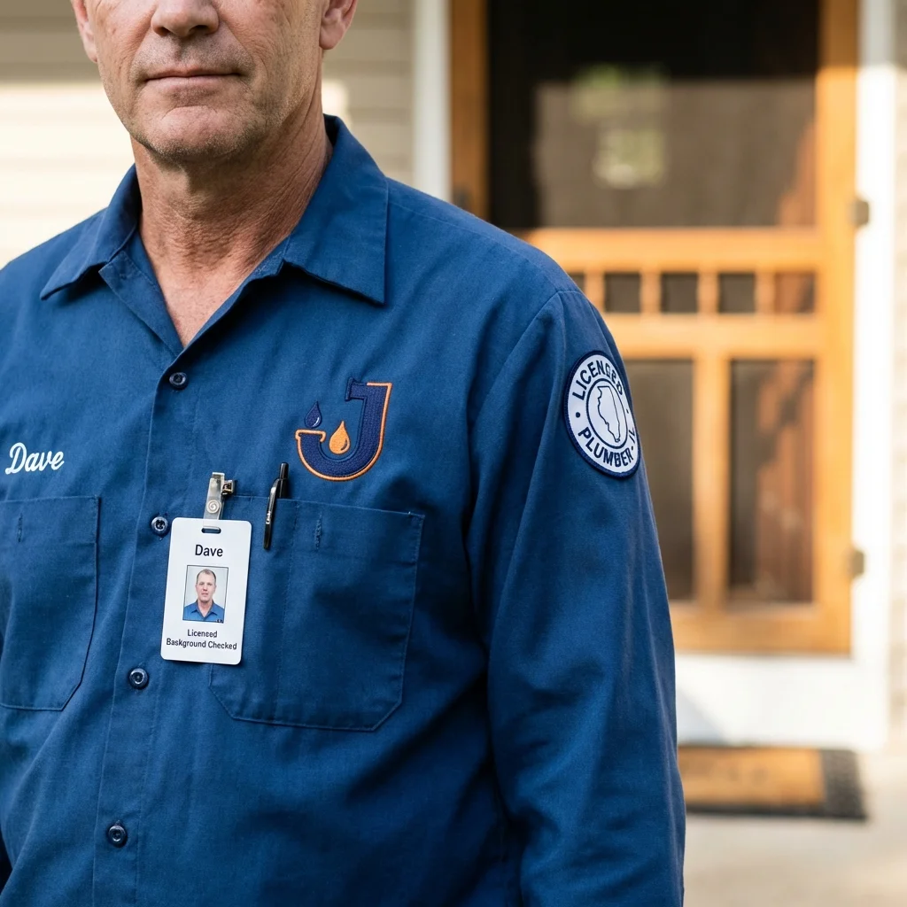 Licensed plumber showing ID badge in Washington, GA