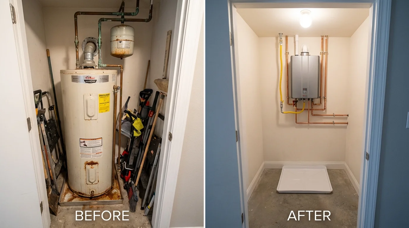 Tank water heater versus wall-mounted tankless unit comparison for Washington, GA homeowners